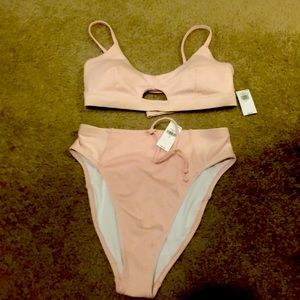 Light pink high waisted bikini set (BNWT)